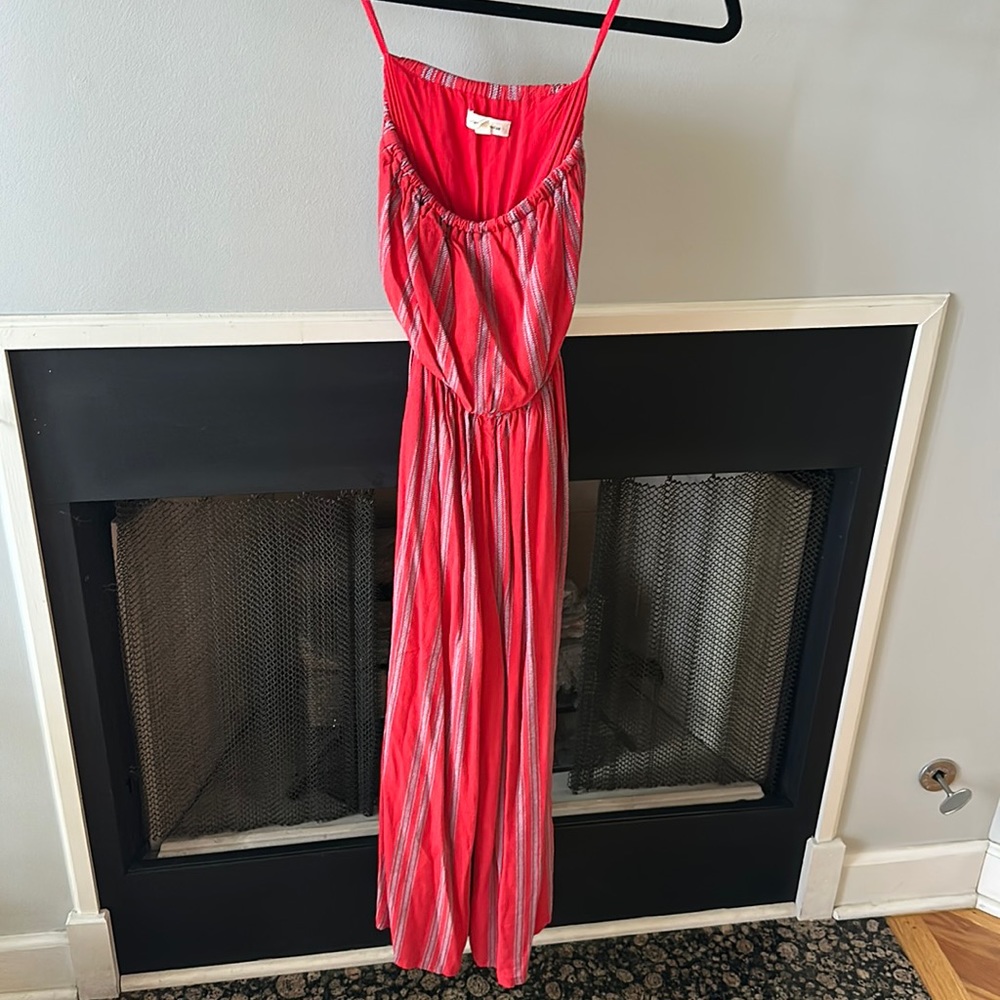 Urban Outfitters red strapless jumpsuit